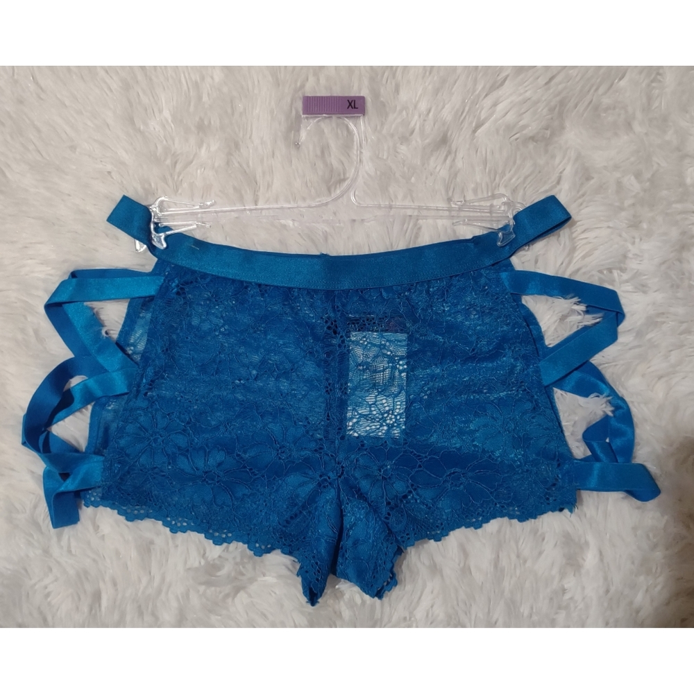Lace Boy Short Blue Panties New with tag Size Small New